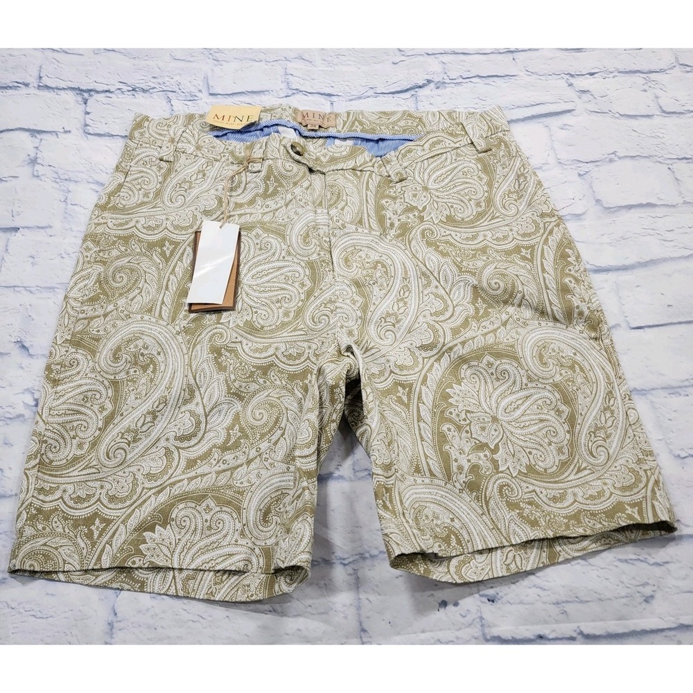 MINE London  Milan New York MENS SZ 38 Beige Paisley Chino Shorts